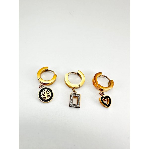 Rose Figürlü Üçlü Küpe Rose Figürlü Üçlü Küpe